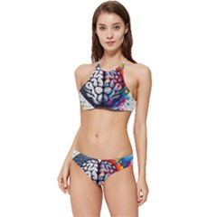 Brain Heart Math Banded Triangle Bikini Set