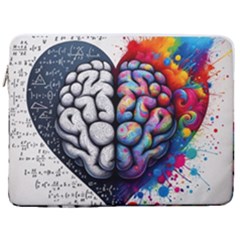 Brain Heart Math 17  Vertical Laptop Sleeve Case With Pocket