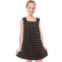 Geometric Abstract Pattern Line Kids  Cross Back Dress