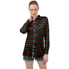 Geometric Abstract Pattern Line Long Sleeve Satin Shirt