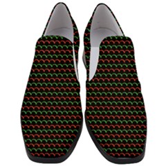 Geometric Abstract Pattern Line Women Slip On Heel Loafers