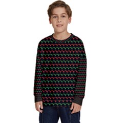 Geometric Abstract Pattern Line Kids  Crewneck Sweatshirt