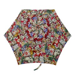 Pattern Kitten Christmas Mini Folding Umbrellas