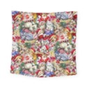 Pattern Kitten Christmas Square Tapestry (Small) View1