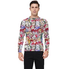 Pattern Kitten Christmas Men s Long Sleeve Rash Guard by Bedest