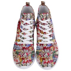 Pattern Kitten Christmas Men s Lightweight High Top Sneakers