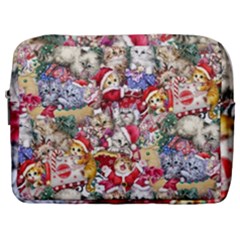 Pattern Kitten Christmas Make Up Pouch (large)