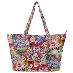 Pattern Kitten Christmas Full Print Shoulder Bag