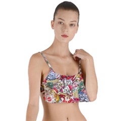 Pattern Kitten Christmas Layered Top Bikini Top  by Bedest