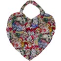 Pattern Kitten Christmas Giant Heart Shaped Tote View1