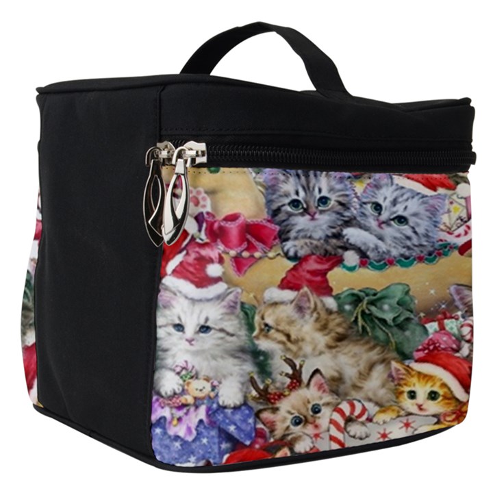 Pattern Kitten Christmas Make Up Travel Bag (Small)