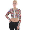 Pattern Kitten Christmas Long Sleeve Cropped Velvet Jacket View1