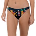 Funny Christmas Pattern Background Band Bikini Bottoms View1