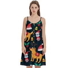 Funny Christmas Pattern Background Women s Spaghetti Strap Pullover Cami Dress by Ket1n9