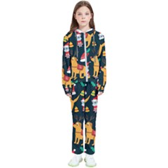 Funny Christmas Pattern Background Kids  Tracksuit