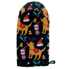 Funny Christmas Pattern Background Microwave Oven Glove