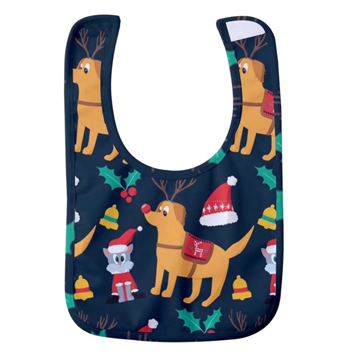 Funny Christmas Pattern Background Baby Bib