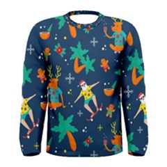 Colorful Funny Christmas Pattern Men s Long Sleeve T-shirt