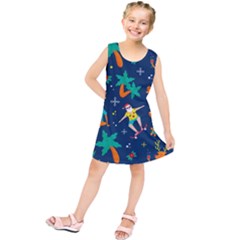 Colorful Funny Christmas Pattern Kids  Tunic Dress