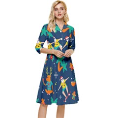 Colorful Funny Christmas Pattern Classy Knee Length Dress by Ket1n9