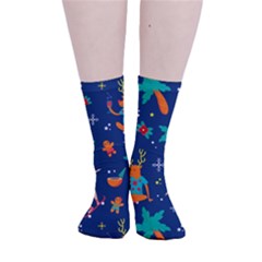 Colorful Funny Christmas Pattern Smooth Crew Length Tube Socks by Ket1n9