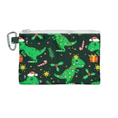 Christmas Funny Pattern Dinosaurs Canvas Cosmetic Bag (medium)