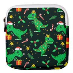 Christmas Funny Pattern Dinosaurs Mini Square Pouch by Ket1n9