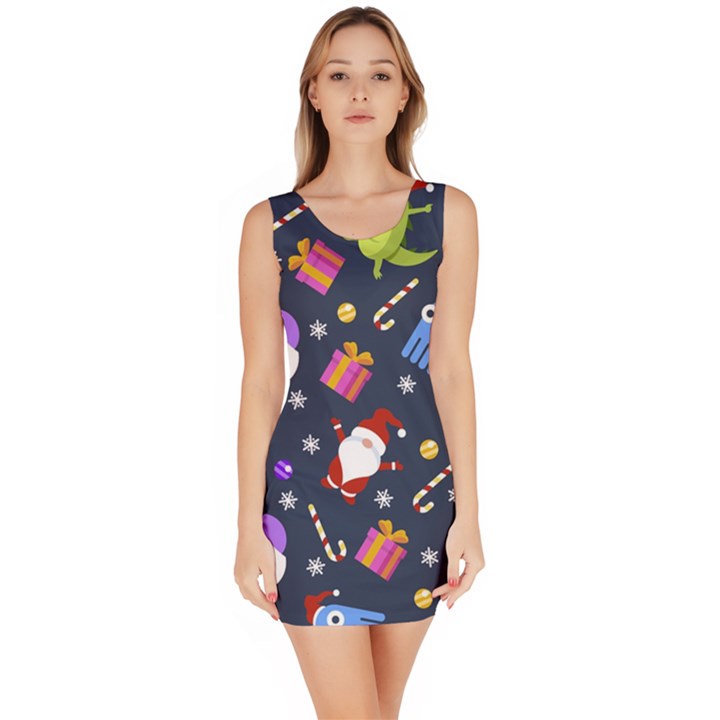 Colorful Funny Christmas Pattern Bodycon Dress