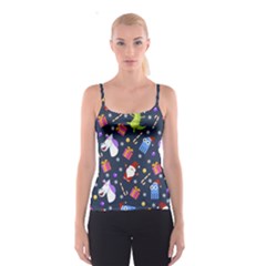 Colorful Funny Christmas Pattern Spaghetti Strap Top by Ket1n9