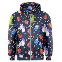 Colorful Funny Christmas Pattern Men s Zipper Hoodie