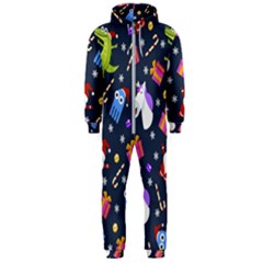 Colorful Funny Christmas Pattern Hooded Jumpsuit (men)