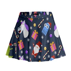 Colorful Funny Christmas Pattern Mini Flare Skirt