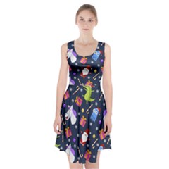 Colorful Funny Christmas Pattern Racerback Midi Dress