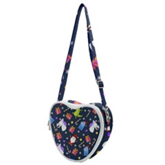 Colorful Funny Christmas Pattern Heart Shoulder Bag