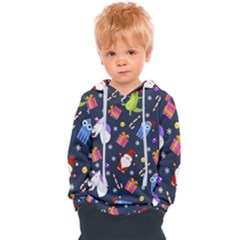 Colorful Funny Christmas Pattern Kids  Overhead Hoodie