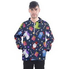 Colorful Funny Christmas Pattern Men s Half Zip Pullover