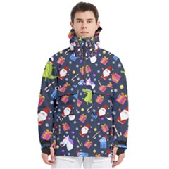 Colorful Funny Christmas Pattern Men s Pullover Zip Ski And Snowboard Waterproof Breathable Jacket