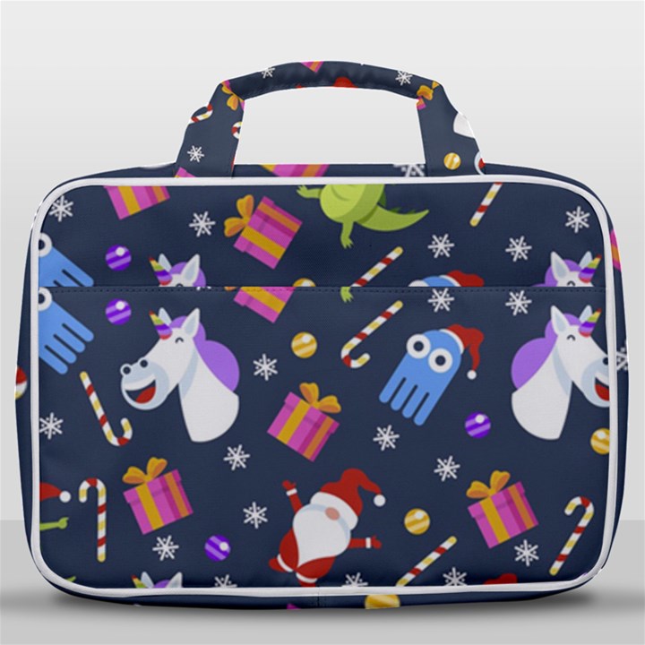 Colorful Funny Christmas Pattern Travel Toiletry Bag With Hanging Hook