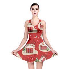 Christmas New Year Seamless Pattern Reversible Skater Dress