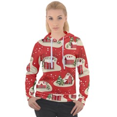 Christmas New Year Seamless Pattern Women s Overhead Hoodie