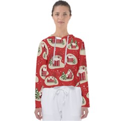 Christmas New Year Seamless Pattern Women s Slouchy Sweat