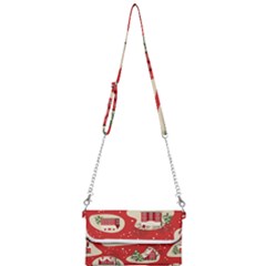 Christmas New Year Seamless Pattern Mini Crossbody Handbag