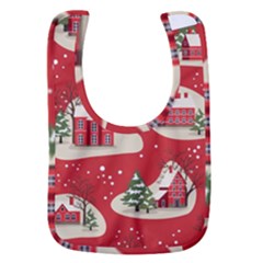 Christmas New Year Seamless Pattern Baby Bib