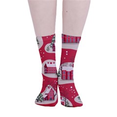 Christmas New Year Seamless Pattern Smooth Crew Length Tube Socks by Ket1n9