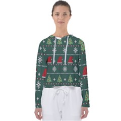 Beautiful Knitted Christmas Pattern Women s Slouchy Sweat