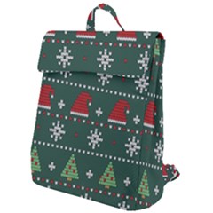 Beautiful Knitted Christmas Pattern Flap Top Backpack