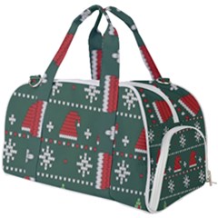 Beautiful Knitted Christmas Pattern Burner Gym Duffle Bag by Ket1n9