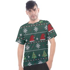 Beautiful Knitted Christmas Pattern Men s Sport Top