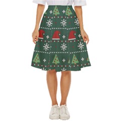 Beautiful Knitted Christmas Pattern Classic Short Skirt