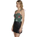 Beautiful Knitted Christmas Pattern Flowy Camisole Tie Up Top View2